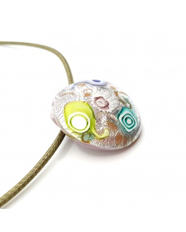 Pendentif coquille bombée en verre de Murano bijoux fantaisies créateurs italiens