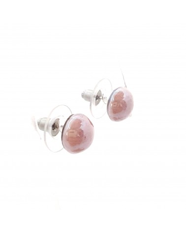 Boucles d'oreilles demi perle rose bijoux fantaisies artisans italiens