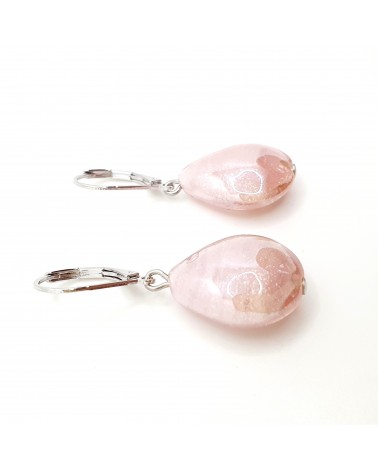 Boucles d'oreilles Berry en verre de Murano rose