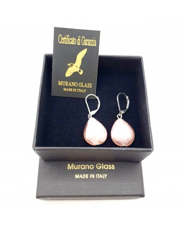 Boucles d'oreilles Berry en verre de Murano rose