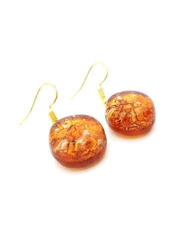 Grandes boucles d'oreilles ronde en verre de Murano bijoux fantaisies fait à la main