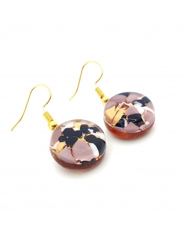 Grandes boucles d'oreilles ronde en verre de Murano bijoux fantaisies fait à la main