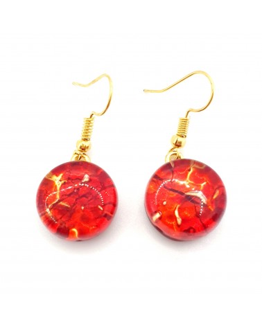 Grandes boucles d'oreilles ronde en verre de Murano bijoux fantaisies fait à la main