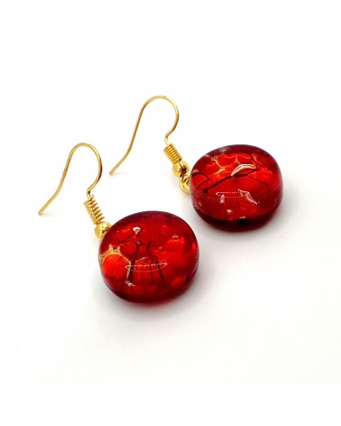 Grandes boucles d'oreilles ronde en verre de Murano bijoux fantaisies fait à la main