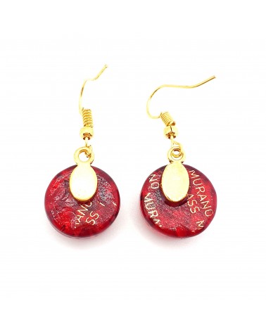 Grandes boucles d'oreilles ronde en verre de Murano bijoux fantaisies fait à la main