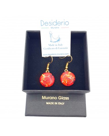 Grandes boucles d'oreilles ronde en verre de Murano bijoux fantaisies fait à la main