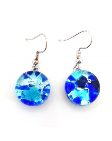 Grandes boucles d'oreilles ronde en verre de Murano bijoux fantaisies fait à la main Bijoux Murano Bijoux Murano