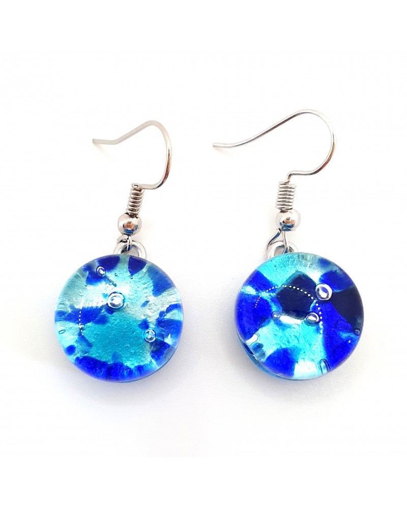 Grandes boucles d'oreilles ronde en verre de Murano bijoux fantaisies fait à la main Bijoux Murano Bijoux Murano