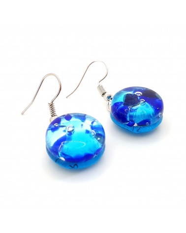 Grandes boucles d'oreilles ronde en verre de Murano bijoux fantaisies fait à la main Bijoux Murano Bijoux Murano