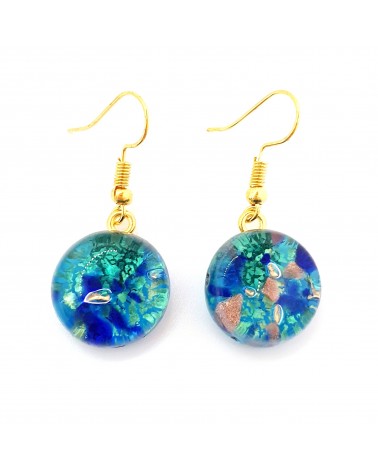 Grandes boucles d'oreilles ronde en verre de Murano bijoux fantaisies fait à la main Bijoux Murano Bijoux Murano