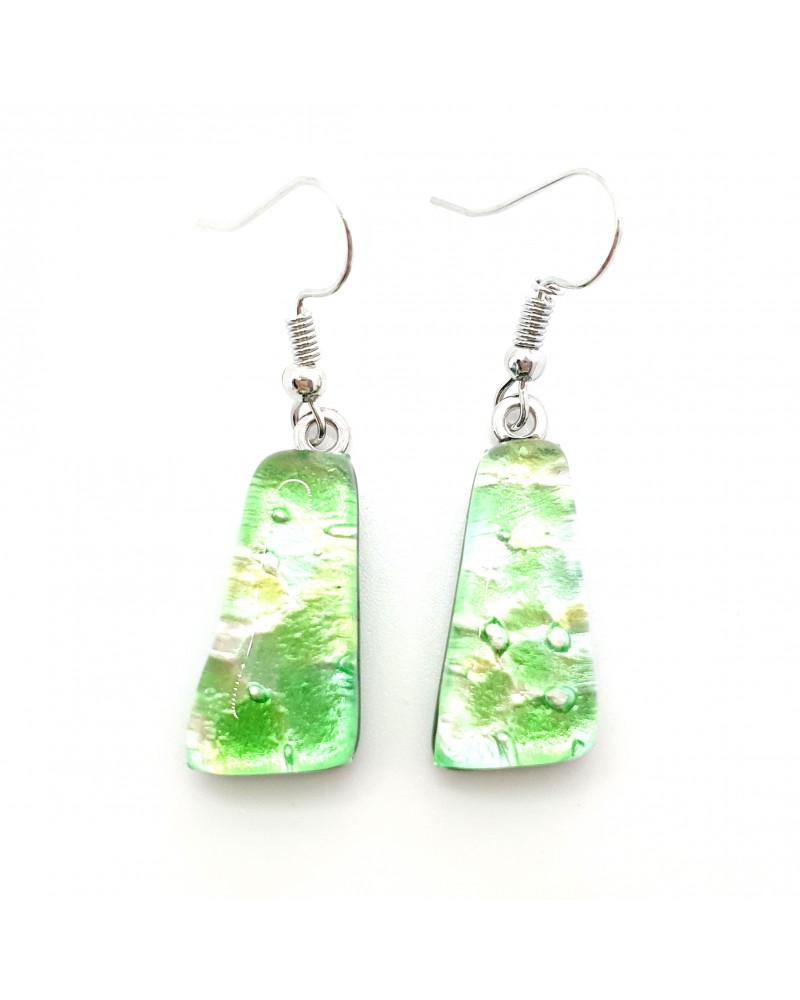 boucles d'oreilles trapèze verre Murano bijoux fantaisies