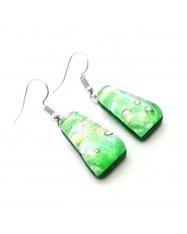 boucles d'oreilles trapèze verre Murano bijoux fantaisies