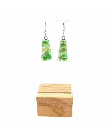 boucles d'oreilles trapèze verre Murano bijoux fantaisies