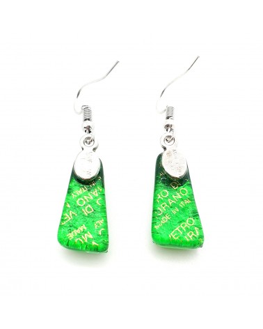 boucles d'oreilles trapèze verre Murano bijoux fantaisies