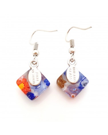 boucles d'oreilles carré murrina verre Murano bijoux fantaisies