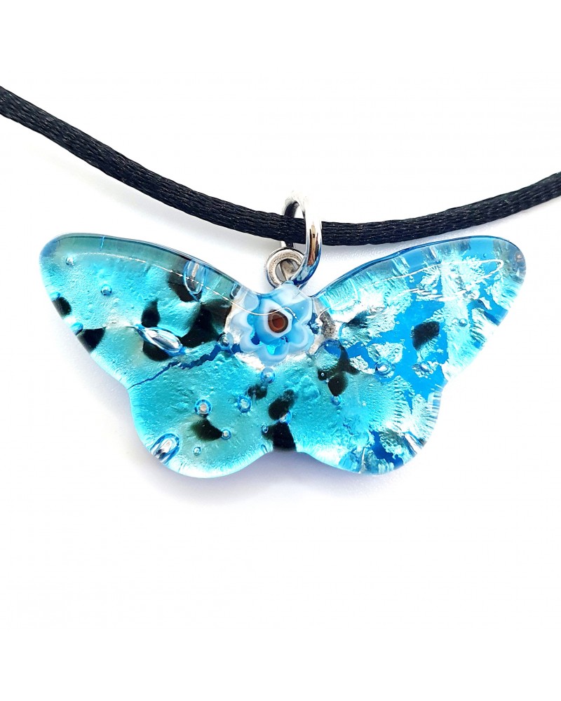 Pendentif Murano papillon bijoux  fait à la main made in Italie