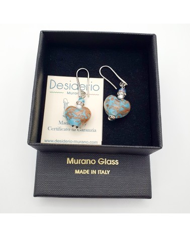 Boucles d'oreilles Monachella coeur bijoux fantaisie verre de Murano bijoux Murano