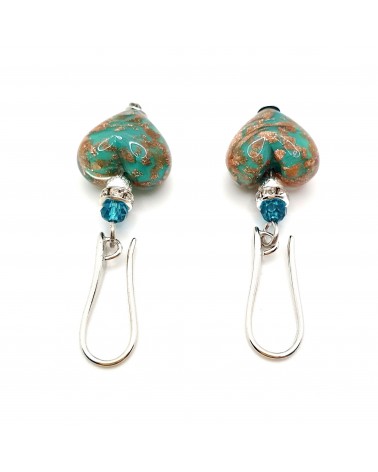 Boucles d'oreilles Monachella coeur bijoux fantaisie verre de Murano bijoux Murano