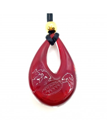 Pendentif Goutte Murano Rouge bijoux fantaisie made in Italie